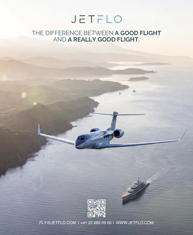 Anuncio a página completa de JetFlo en Ultimate Jet n.º 98