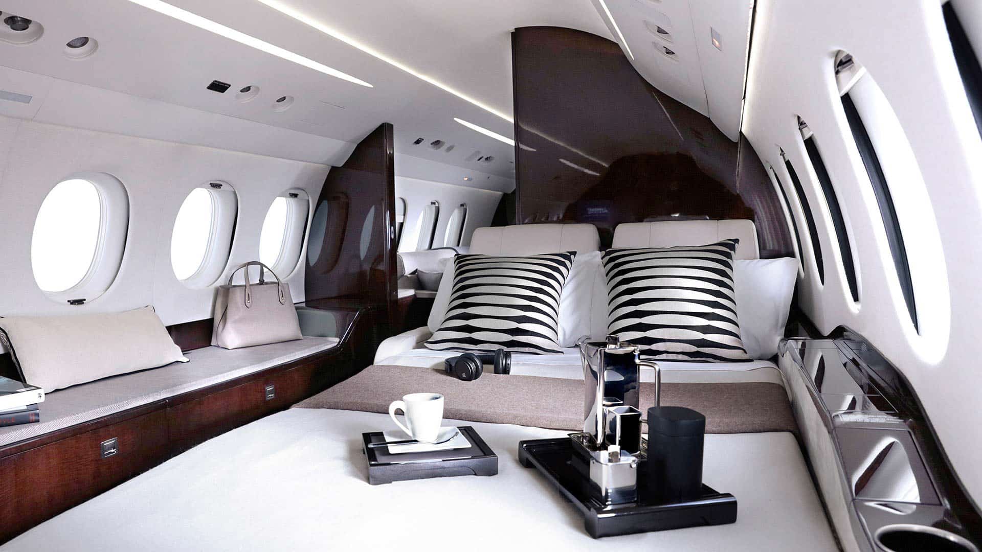 Dassault Falcon 8X interior jet booking