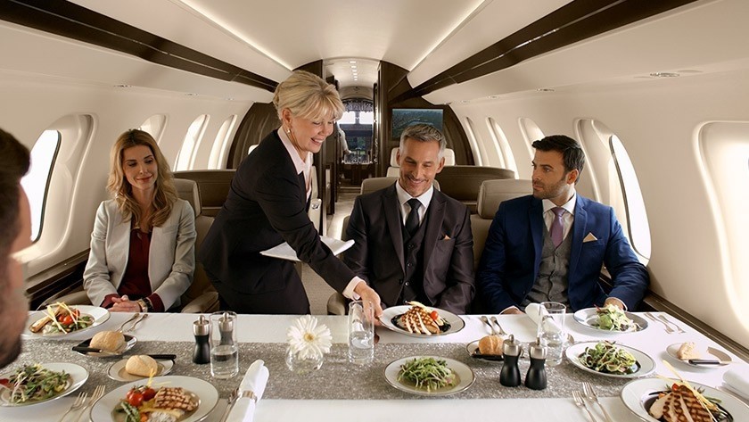 Food service bombardier global 7500 jet booking